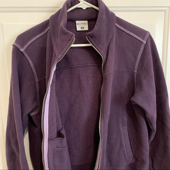 Columbia Purple High Neck Full Zip Cotton Blend Jacket Size Medium - Picture 4 of 8